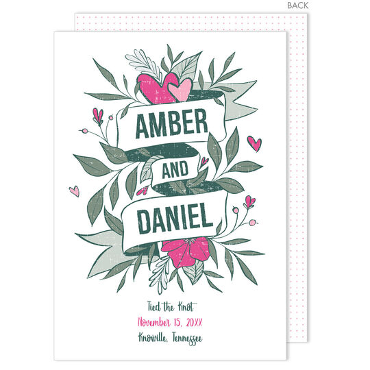 Pink Swag Wedding Announcements